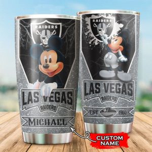 Las Vegas Raiders Tumbler Mickey Mouse NFL Custom Name TB2303