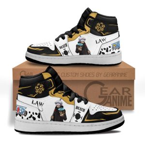 Law Trafalgar Kids Sneakers Custom Anime One Piece Kids Jordan 1 Shoes