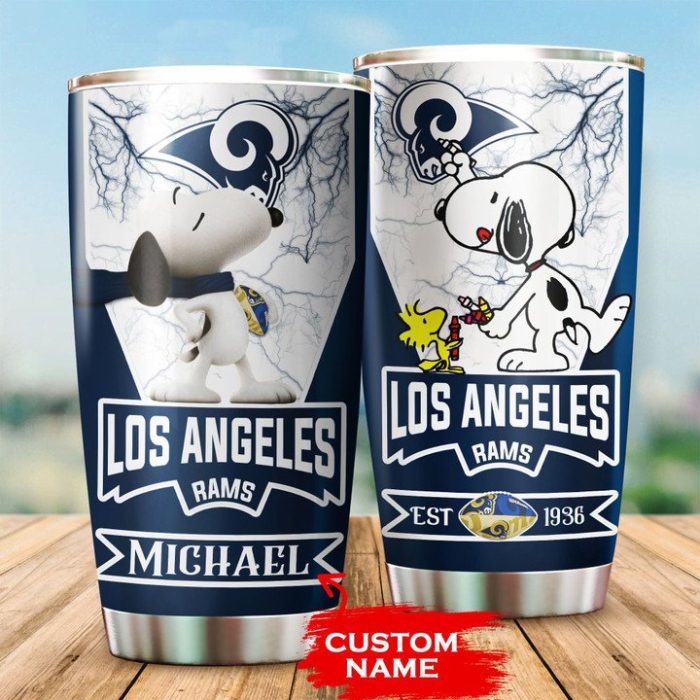 Los Angeles Rams Tumbler Snoopy NFL Custom Name TB2295