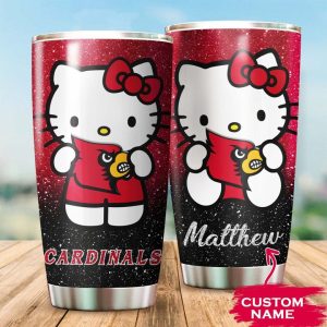 Louisville Cardinals Hello Kitty Custom Name Tumbler TB1057