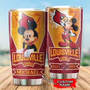 Louisville Cardinals Tumbler Mickey Mouse NCAA Custom Name TB2226
