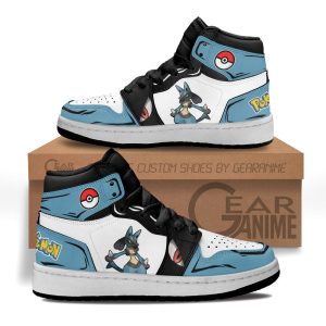 Lucario Kids Sneakers Custom Anime Pokemon Kids Jordan 1 Shoes