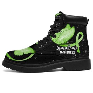 Lymphoma Awareness Boots Ribbon Butterfly Shoes