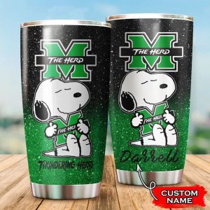 Marshall Thundering Herd Snoopy Custom Name Tumbler TB1302