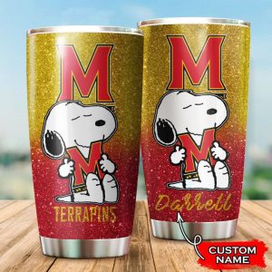 Maryland Terrapins Snoopy Custom Name Tumbler TB1474