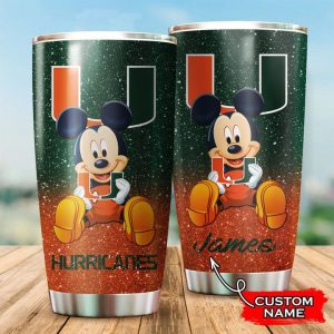 Miami Hurricanes Mickey Custom Name Tumbler TB0655