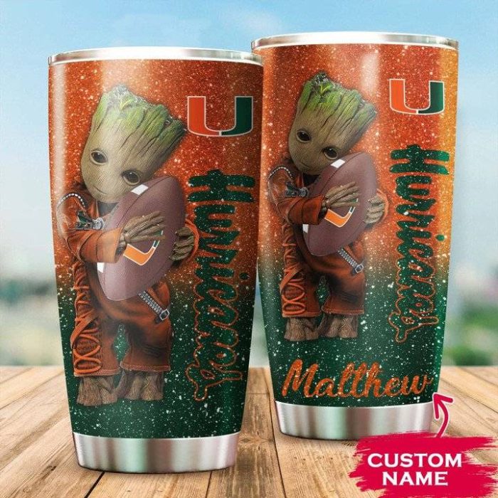 Miami Hurricanes Tumbler Custom Groot NCAA TB1711