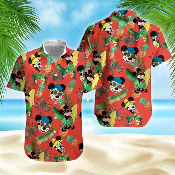 Mickey Pattern Hawaiian Shirt - Hawaiian Shirt For Women Men - Mickey Summer Shirt - HW014