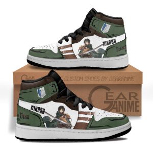 Mikasa Ackerman Kids Sneakers Custom Anime Attack On Titan Kids Jordan 1 Shoes