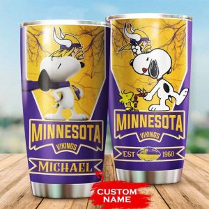 Minnesota Vikings Tumbler Snoopy NFL Custom Name TB2050
