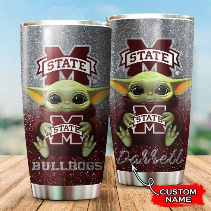 Mississippi State Bulldogs Baby Yoda Custom Name Tumbler TB0482