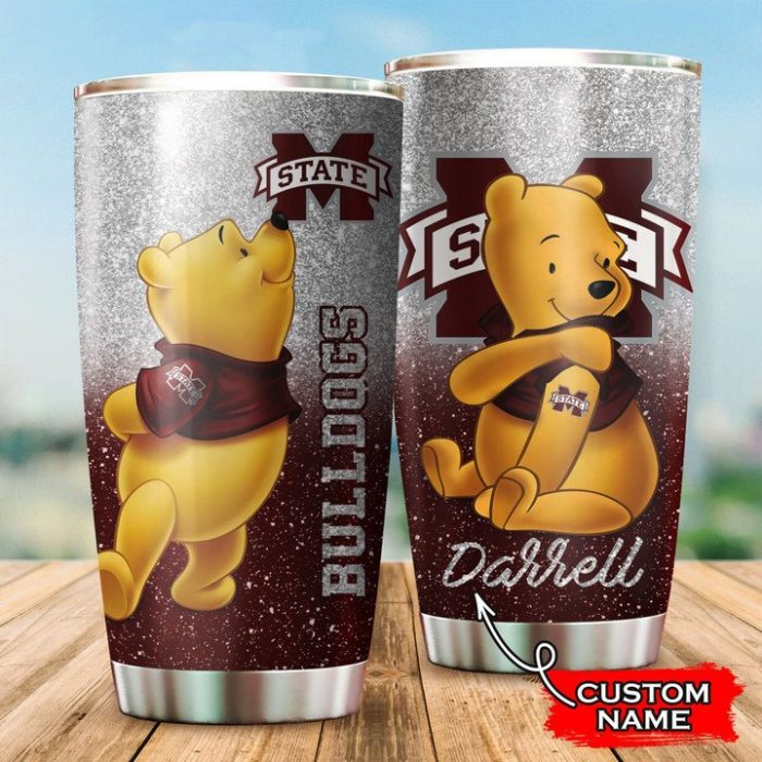 Mississippi State Bulldogs Pooh Custom Name Tumbler TB0607