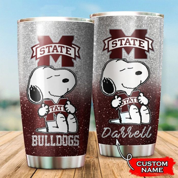 Mississippi State Bulldogs Snoopy Custom Name Tumbler TB1714