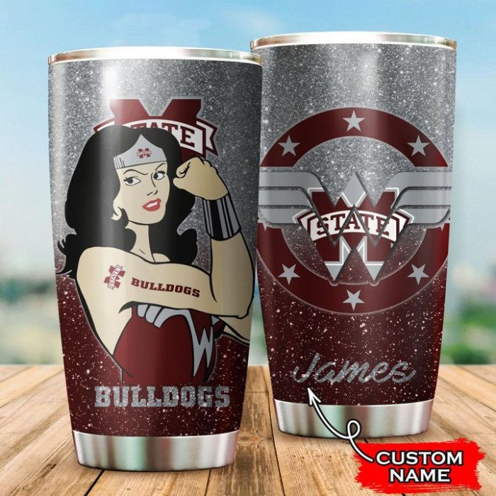 Mississippi State Bulldogs Wonder Woman Custom Name Tumbler TB1478