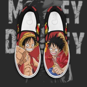 Monkey D Luffy Slip On Shoes One Piece Custom Anime Shoes