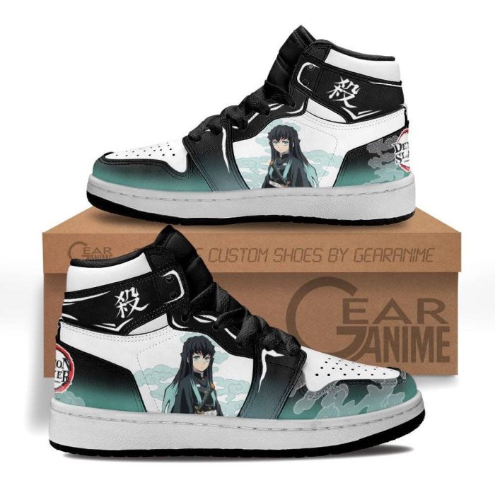 Muichiro Tokito Kids Sneakers Custom Anime Demon Slayer Kids Jordan 1 Shoes