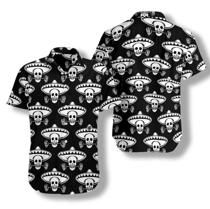 Mustache Skull Mexico Hawaiian Shirt - Hawaiian Shirt For Women Men - Hawaiian Shirt Custom