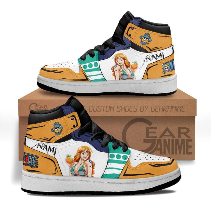 Nami Kids Sneakers Custom Anime One Piece Kids Jordan 1 Shoes