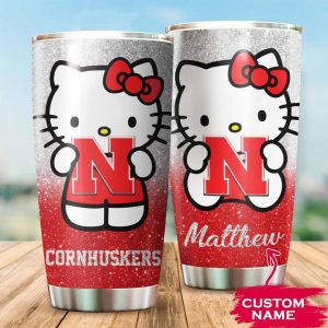 Nebraska Cornhuskers Hello Kitty Custom Name Tumbler TB0882