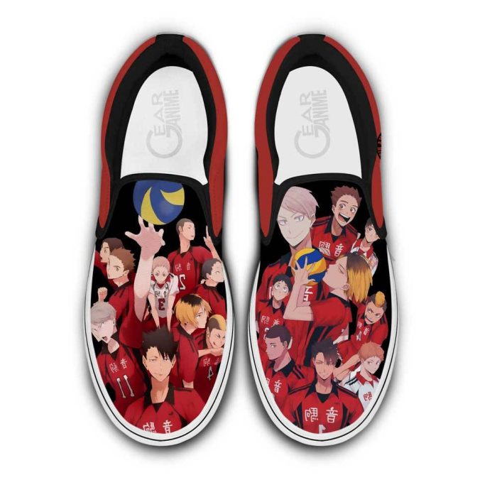 Nekoma Slip On Shoes Custom Anime Haikyuu Shoes