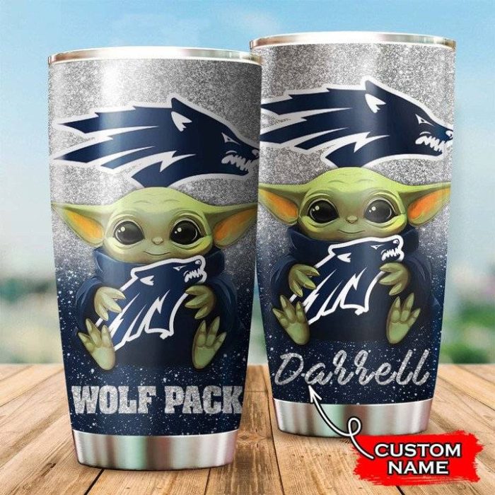 Nevada Wolf Pack Baby Yoda Custom Name Tumbler TB0624