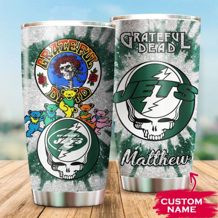 New York Jets Grateful Dead Custom Name Tumbler TB1267