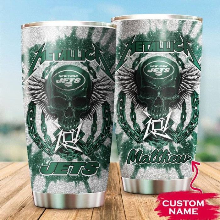 New York Jets Metallica Custom Name Tumbler TB1462