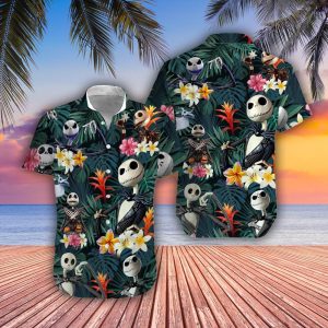 Nightmare Before Christmas Hawaiian Shirt - Tropical Jack Skellington Hawaiian Shirt - HW012