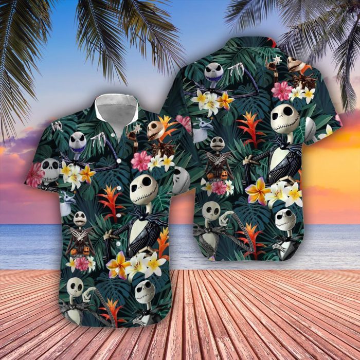 Nightmare Before Christmas Hawaiian Shirt - Tropical Jack Skellington Hawaiian Shirt - HW012