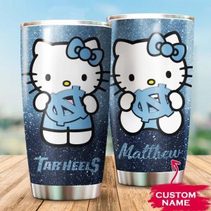 North Carolina Tar Heels Hello Kitty Custom Name Tumbler TB0589