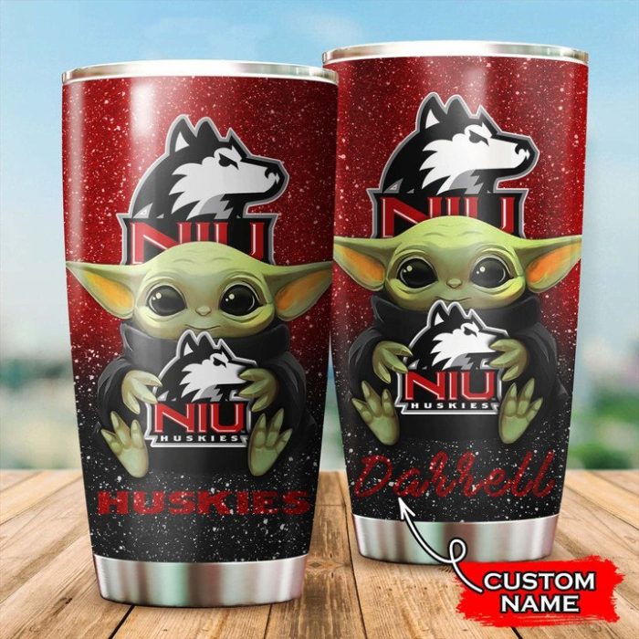 Northern Illinois Huskies Baby Yoda Custom Name Tumbler TB1058