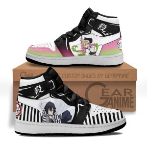 Obanai and Mitsuri Kids Sneakers Custom Anime Demon Slayer Kids Jordan 1 Shoes