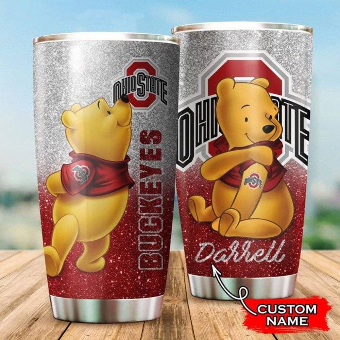 Ohio State Buckeyes Pooh Custom Name Tumbler TB0443