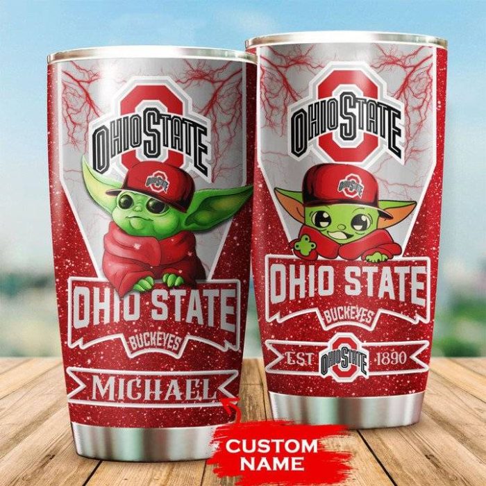 Ohio State Buckeyes Tumbler Baby Yoda NCAA Custom Name TB0406