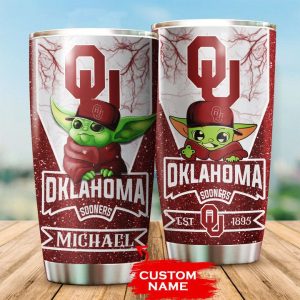 Oklahoma Sooners Tumbler Baby Yoda NCAA Custom Name TB0989