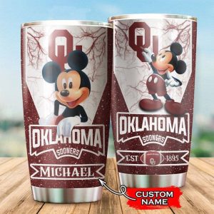 Oklahoma Sooners Tumbler Mickey Mouse NCAA Custom Name TB2068