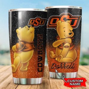 Oklahoma State Cowboys Pooh Custom Name Tumbler TB0472