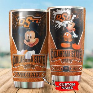 Oklahoma State Cowboys Tumbler Mickey Mouse NCAA Custom Name TB2129