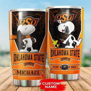 Oklahoma State Cowboys Tumbler Snoopy NCAA Custom Name TB0848