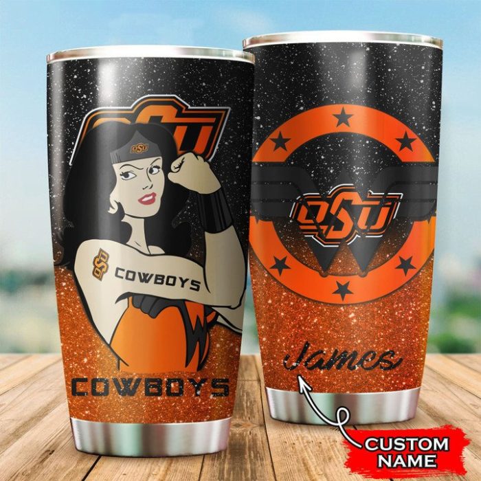 Oklahoma State Cowboys Wonder Woman Custom Name Tumbler TB1564