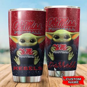 Ole Miss Rebels Baby Yoda Custom Name Tumbler TB0972