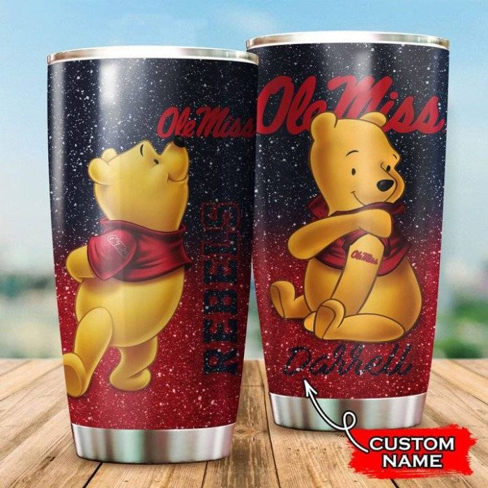 Ole Miss Rebels Pooh Custom Name Tumbler TB0675