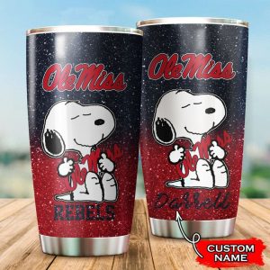 Ole Miss Rebels Snoopy Custom Name Tumbler TB1481