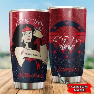 Ole Miss Rebels Wonder Woman Custom Name Tumbler TB1637