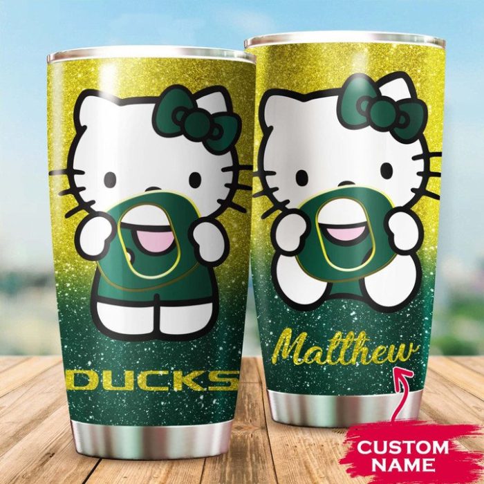 Oregon Ducks Hello Kitty Custom Name Tumbler TB0594