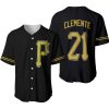 Pittsburgh Pirates Roberto Clemente #21 MLB Great Player Baseball Majestic Custom Black 2019 3D Designed Allover Gift For Pirates Fans Baseball Jersey