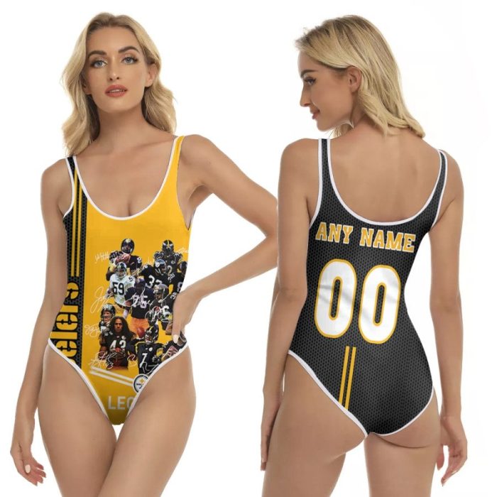 Pittsburgh Steelers Legends All Legendary Captain Signed NFL 3D With Custom Name Number For Steelers Fans One Piece Swimsuit