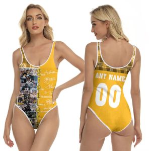 Pittsburgh Steelers Terry Bradshaw Joe Greene Troy Polamalu Legend Signed NFL 3D With Custom Name Number For Steelers Fans One Piece Swimsuit