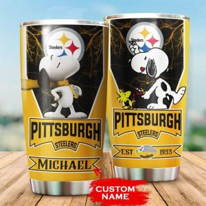 Pittsburgh Steelers Tumbler Snoopy NFL Custom Name TB2178
