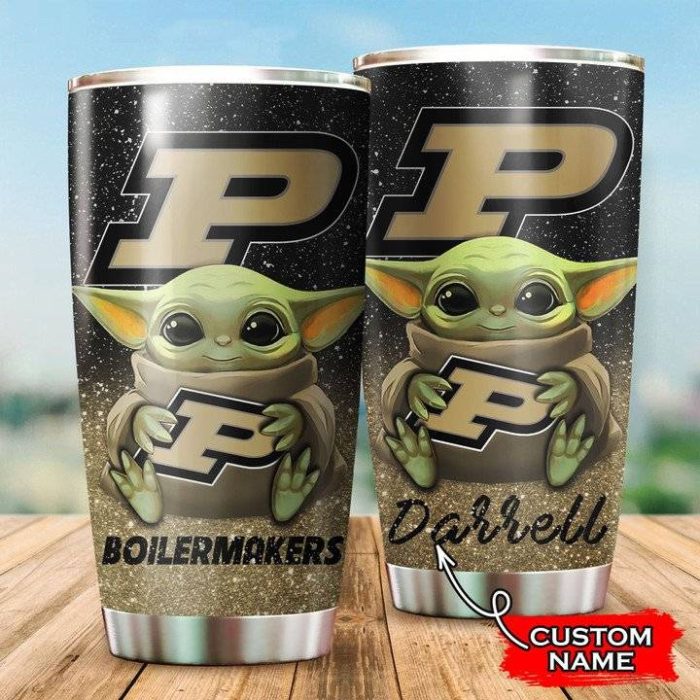 Purdue Boilermakers Baby Yoda Custom Name Tumbler TB0332